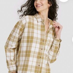 Universal Thread Oversized Plaid Button Down Shirt Size Small